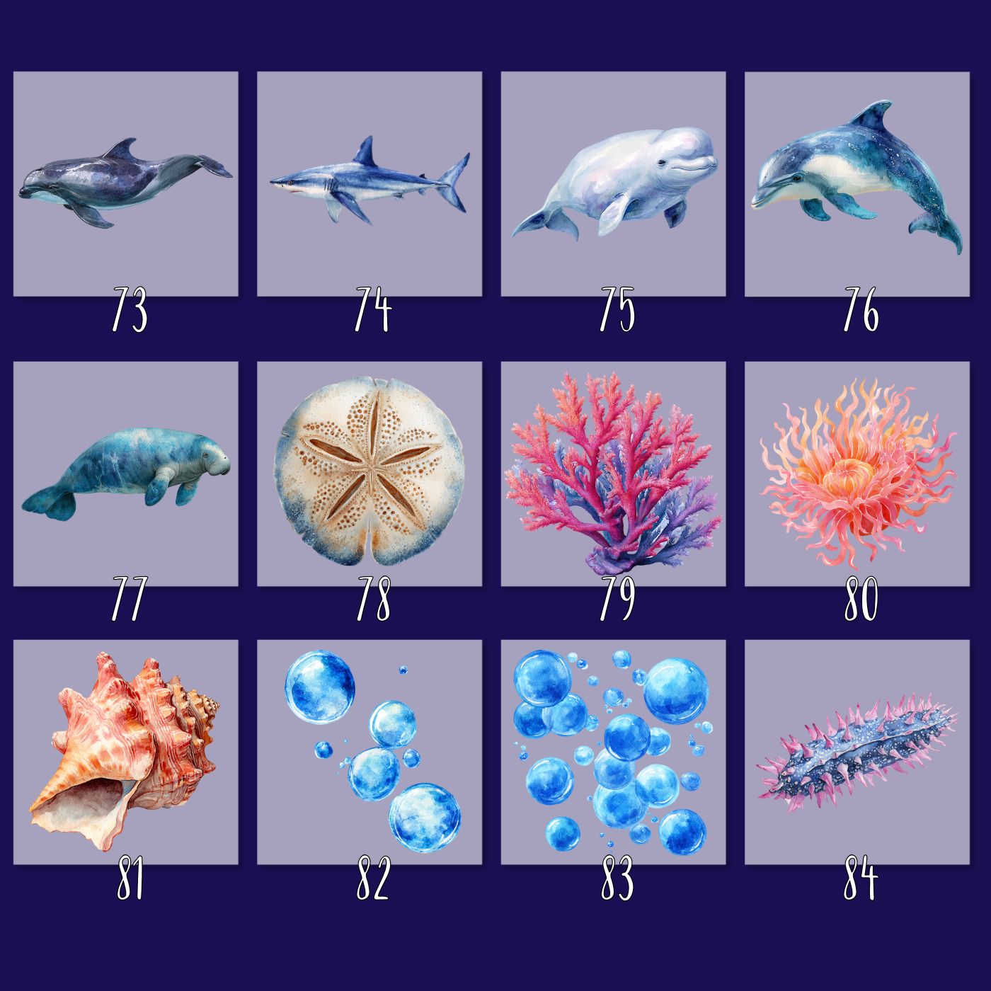 Sea Life Bügelbilder - 90 Motive Meerestiere