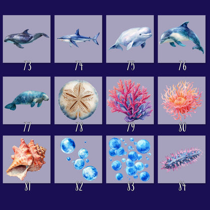 Sea Life Bügelbilder - 90 Motive Meerestiere