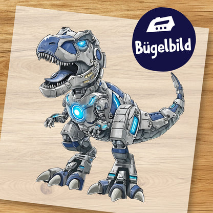 Cooler Roboter T-Rex Bügelbild
