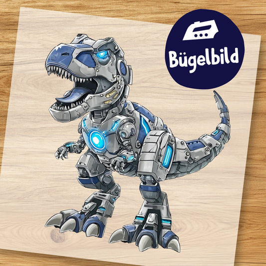 Cooler Roboter T-Rex Bügelbild