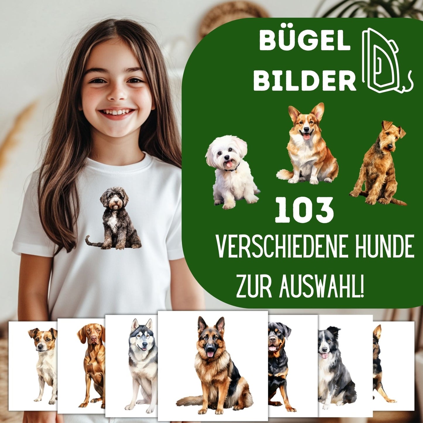 Hunderassen Bügelbilder, 103 Verschiedene Hunde