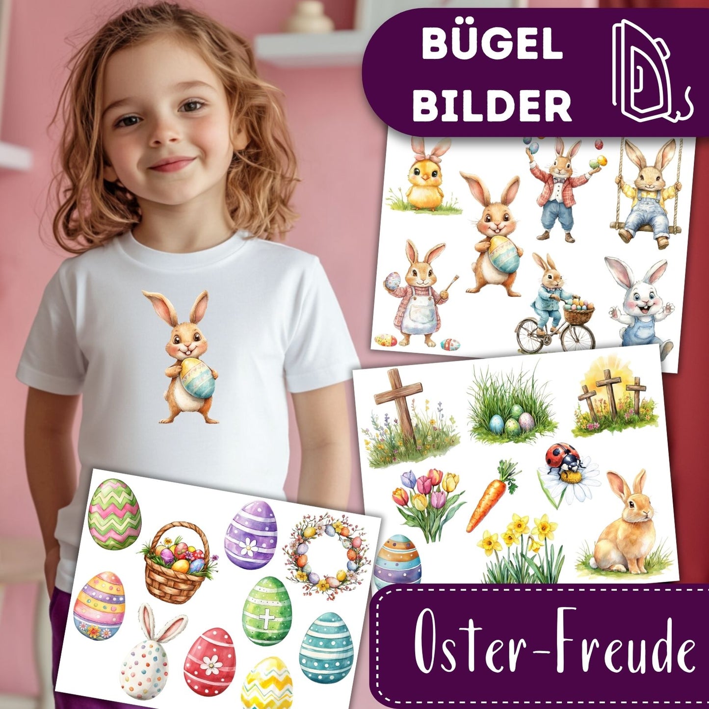 Ostern Bügelbilder 3er Set
