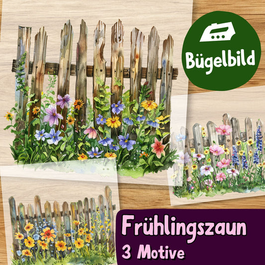Frühlingszaun Bügelbild