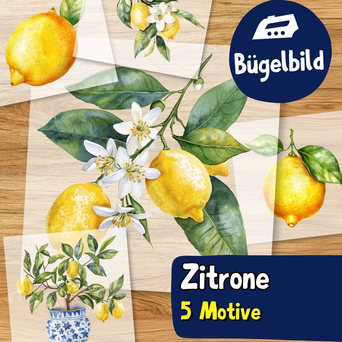 Zitronen Bügelbild