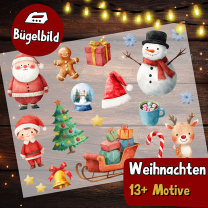 Bügelset Weihnachten, 13 Motive