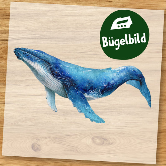 Blauwal Bügelbild