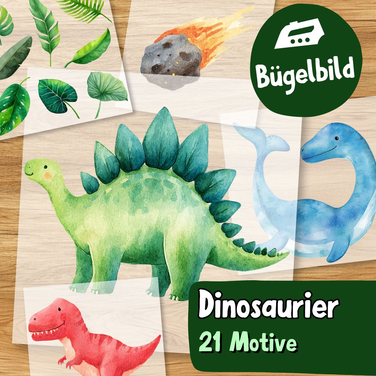 Dinosaurier Bügelbild 21 Motive