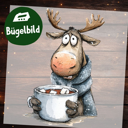 Bügelbild Rentier Weihnachten