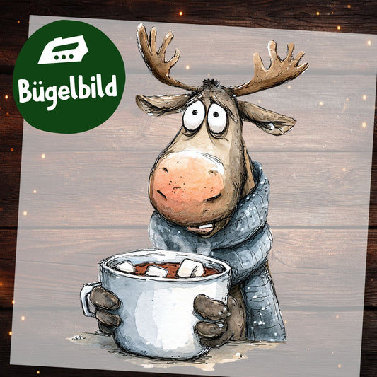 Bügelbild Rentier Weihnachten