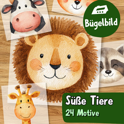 Süße Tiere Bügelbild 24 Motive