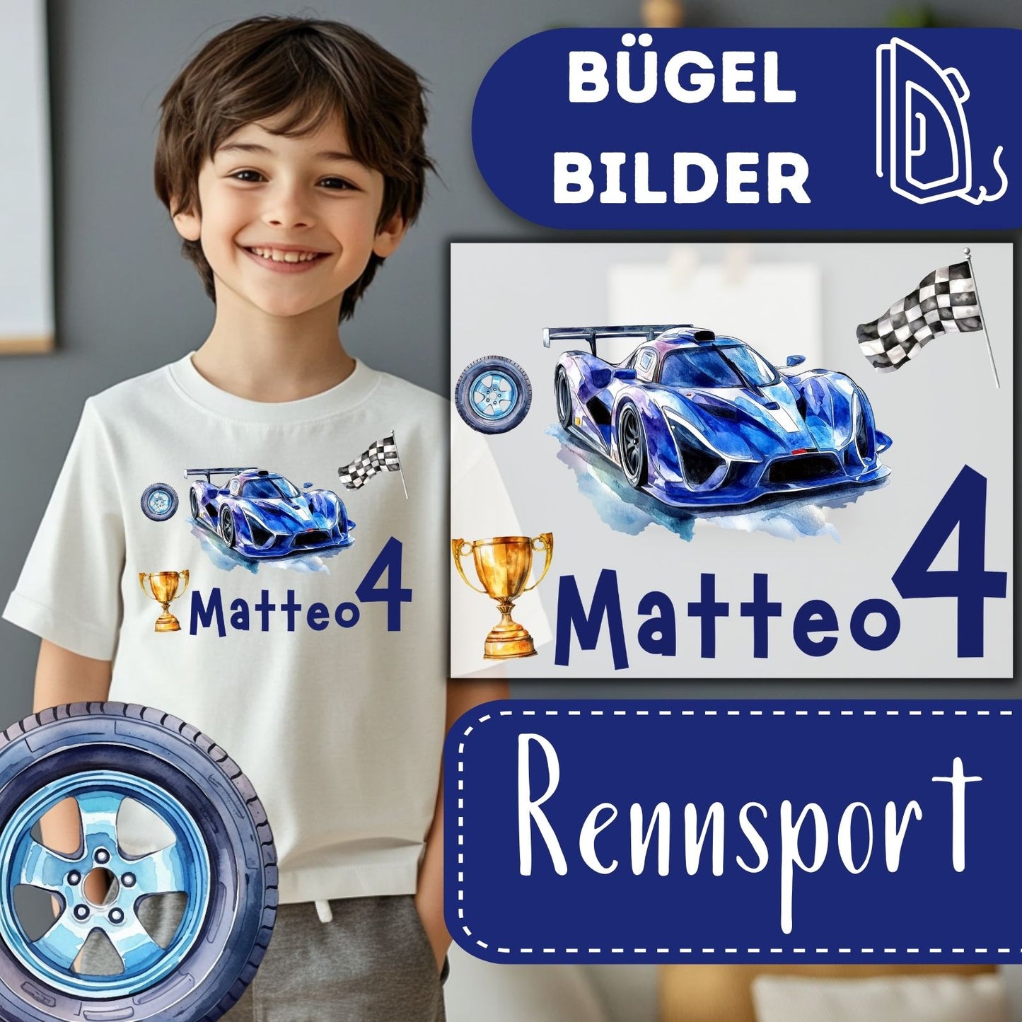 Coole Autos Bügelbilder