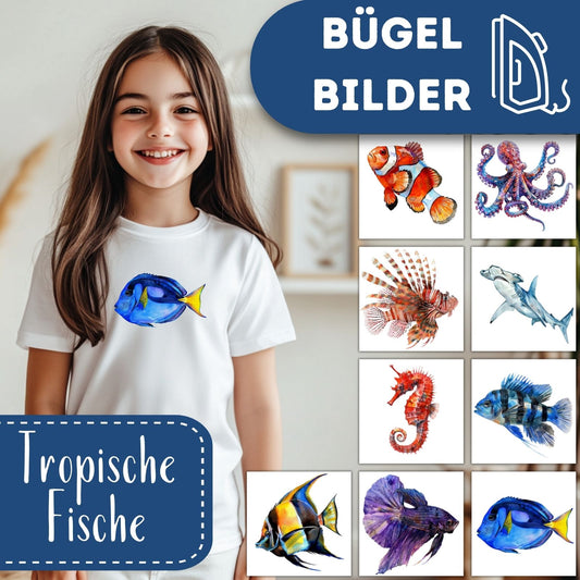 9 Tropische Fische Bügelbilder