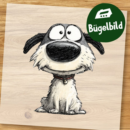 Cartoon Hund Bügelbild
