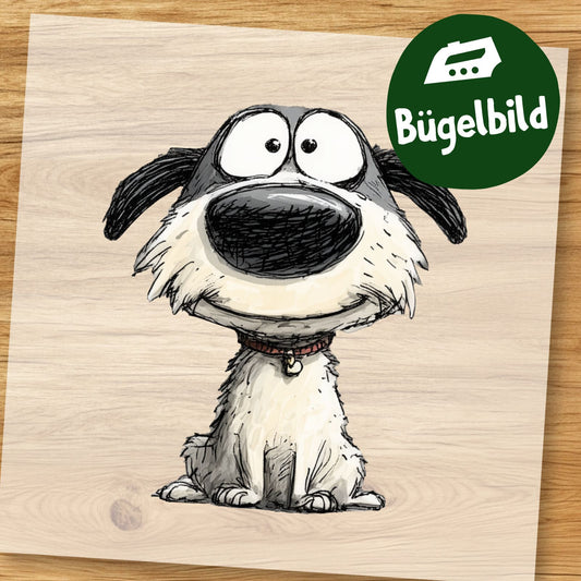 Cartoon Hund Bügelbild