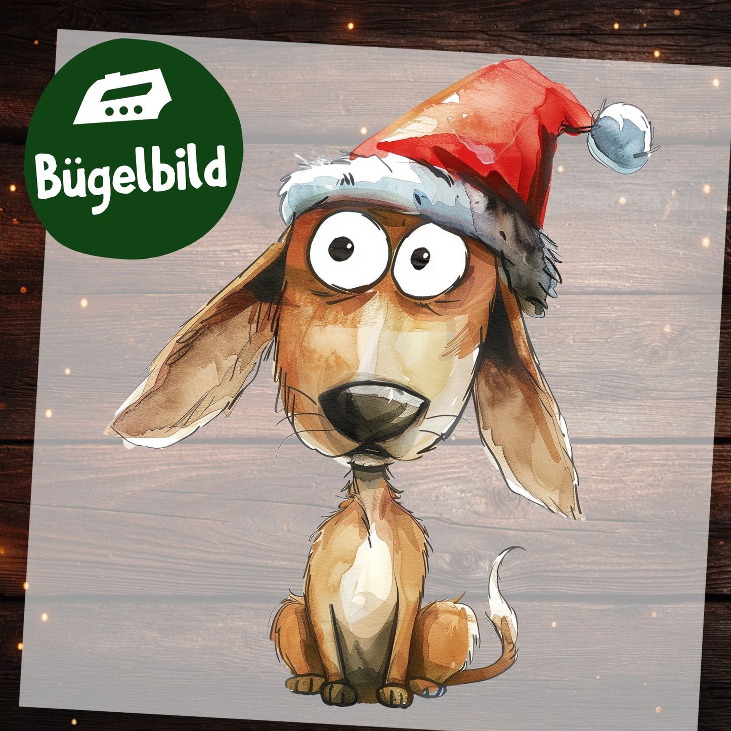 Bügelbild Weihnachtshund
