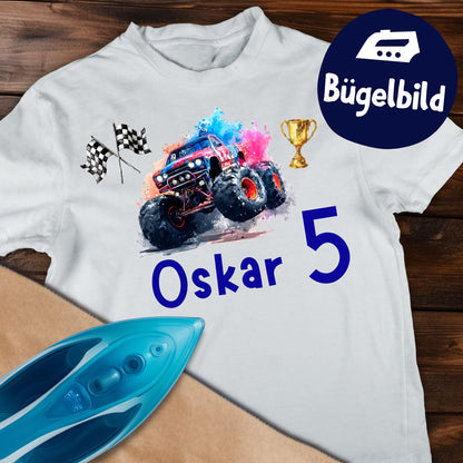 Monstertruck Bügelbild, Personalisiert