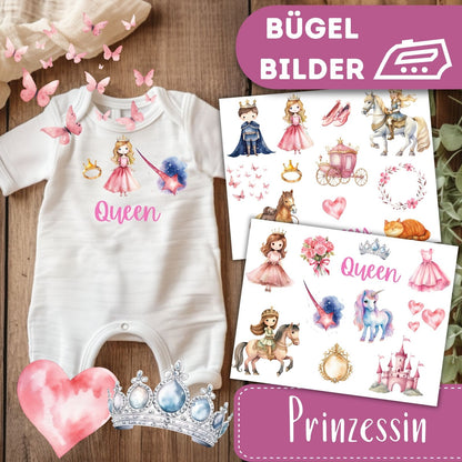 Prinzessin Bügelbilder 2er Set