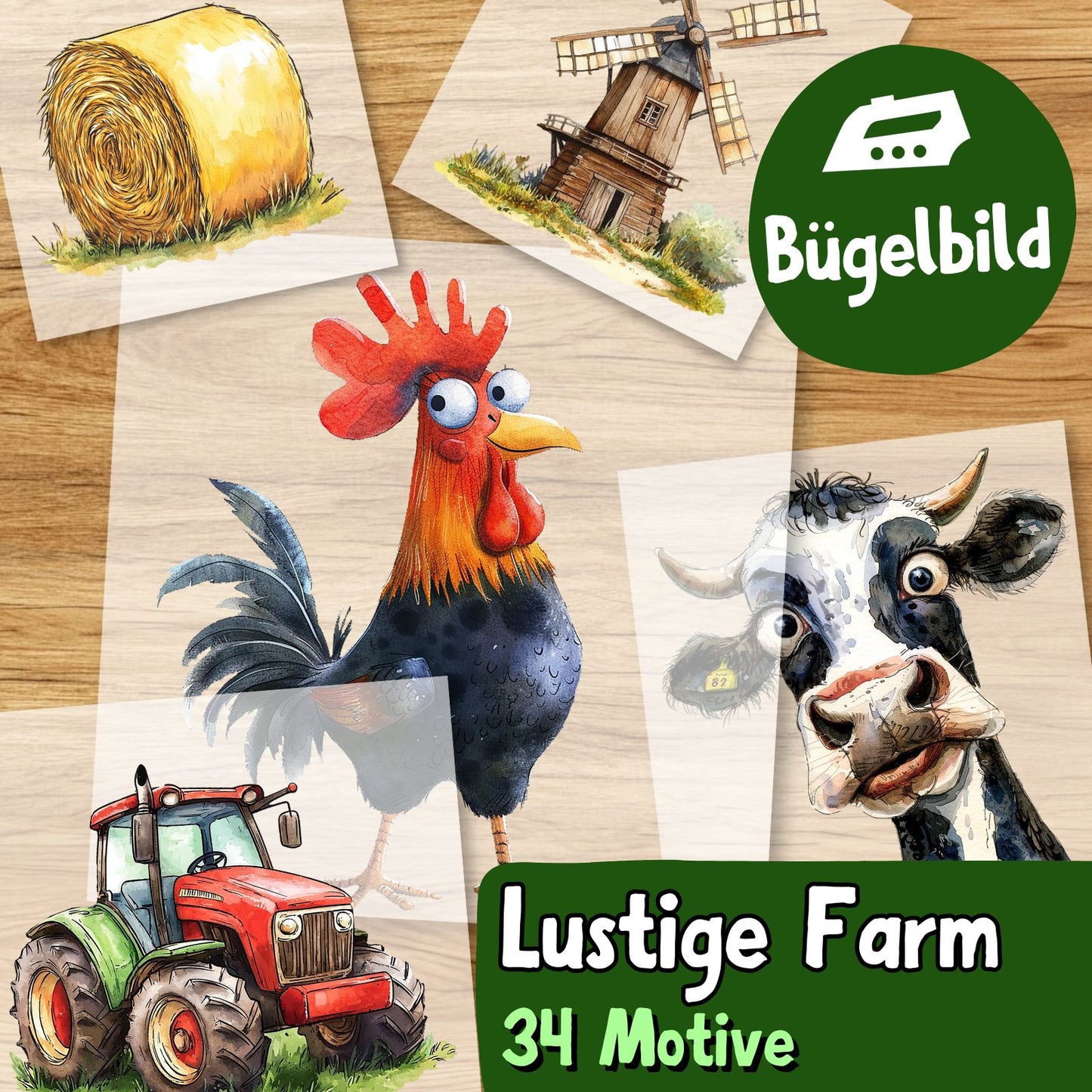 Lustige Farm Bügelbilder