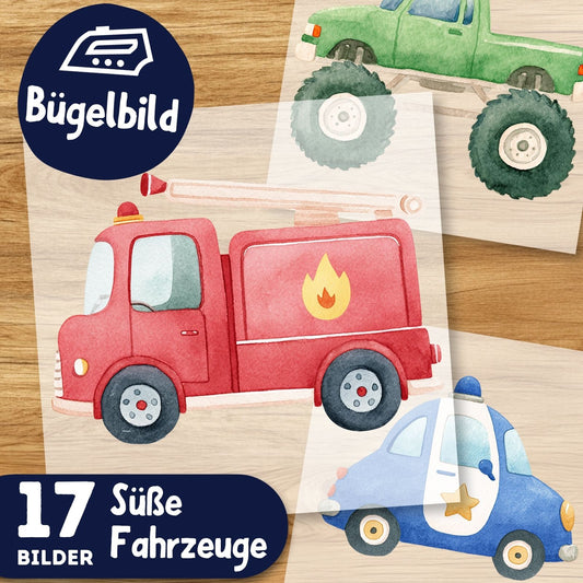Süße Fahrzeuge Bügelbilder