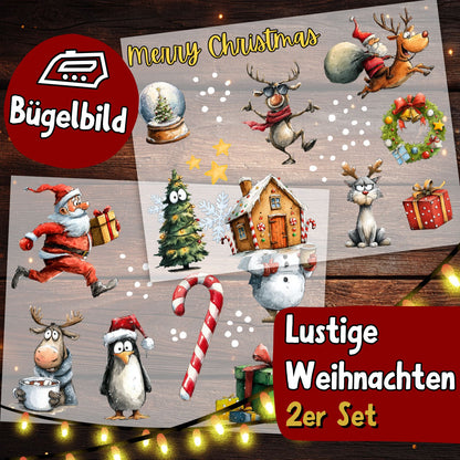 Bügelset Lustige Weihnachten – 2er Set
