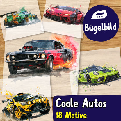 Coole Autos Bügelbilder