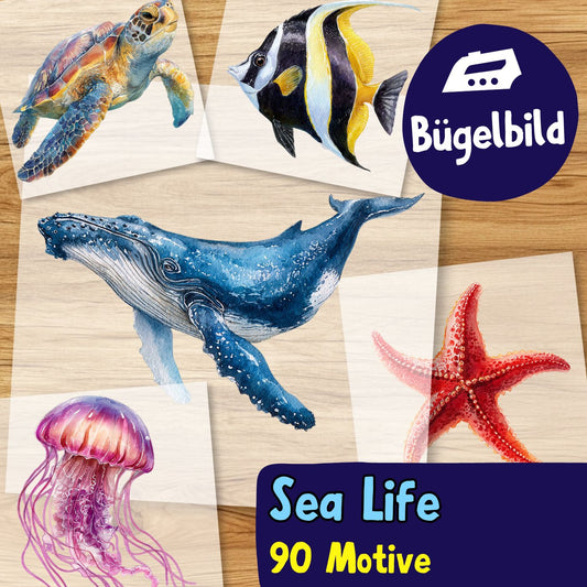 Sea Life Bügelbilder - 90 Motive Meerestiere