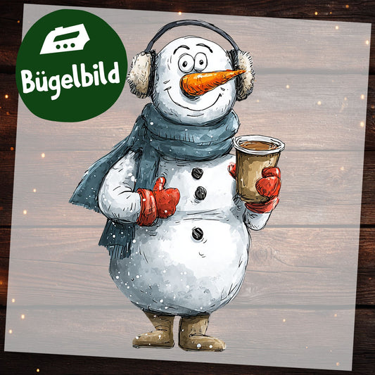 Bügelbild Schneemann Weihnachten