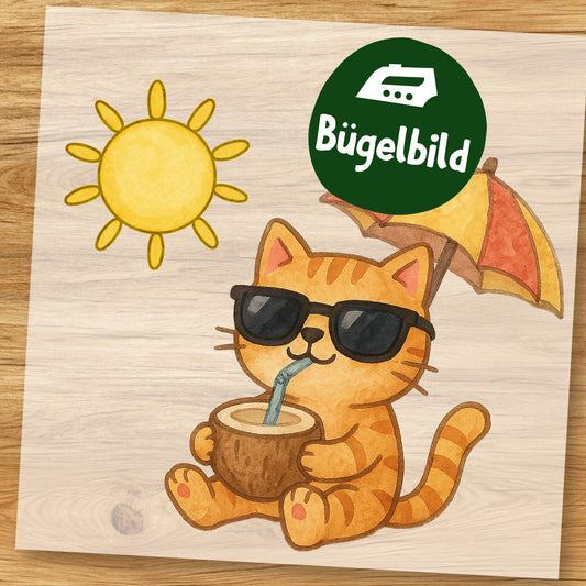 Sommer Katze Bügelbild