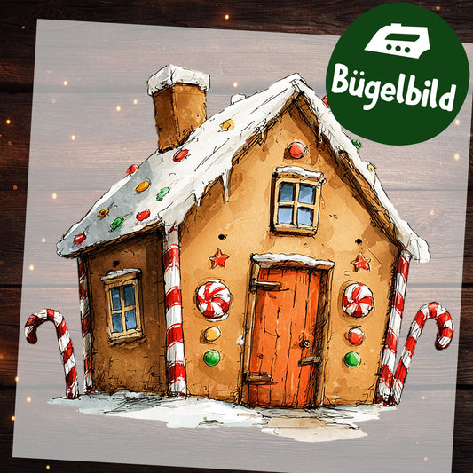 Bügelbild Lebkuchenhaus
