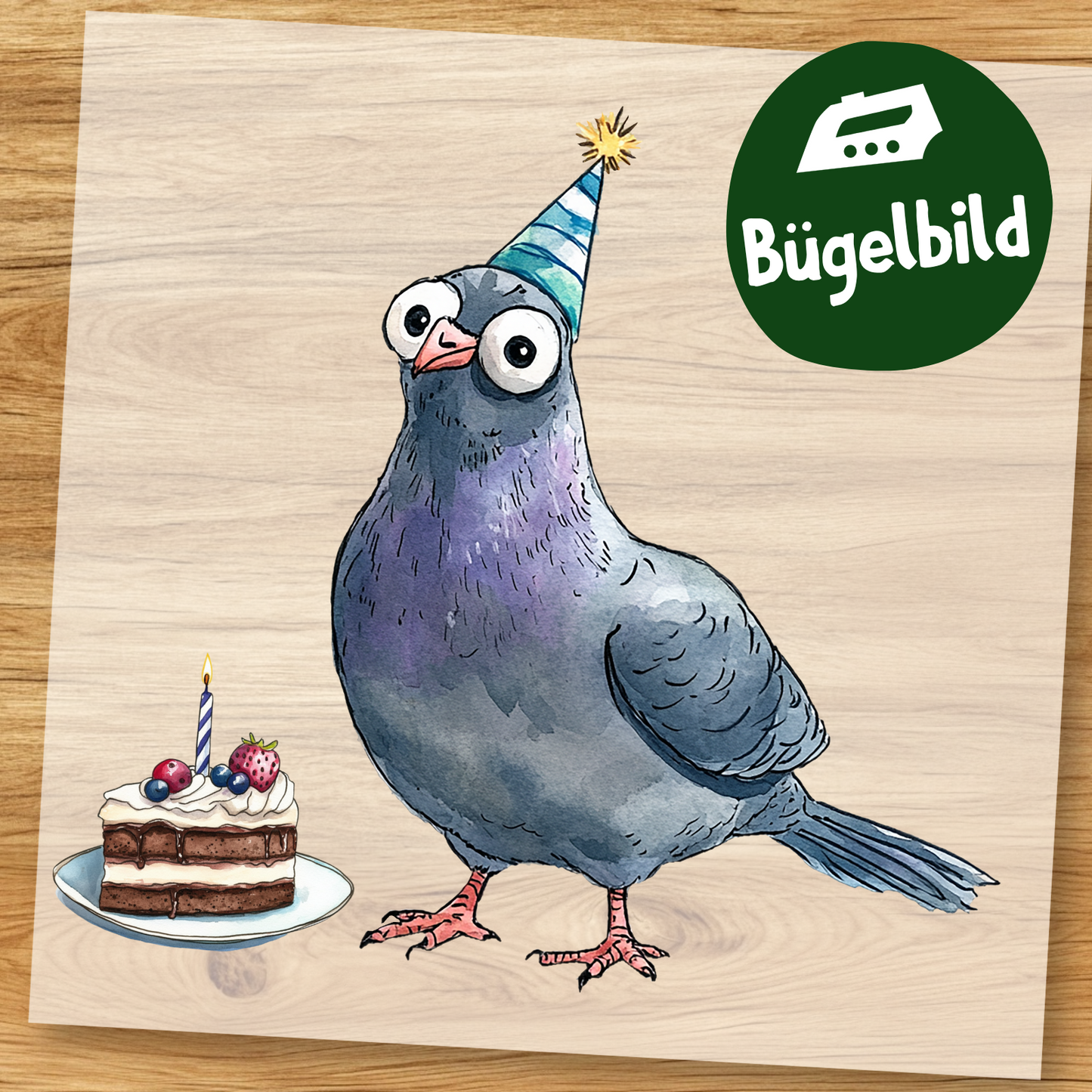 Geburtstag Taube Bügelbild