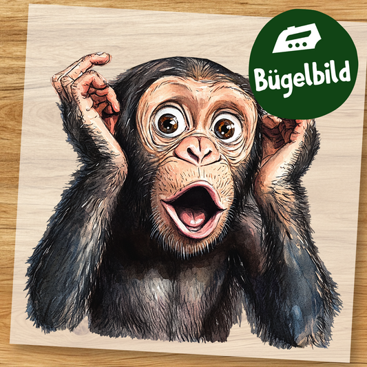 Lustiger Affe Bügelbild
