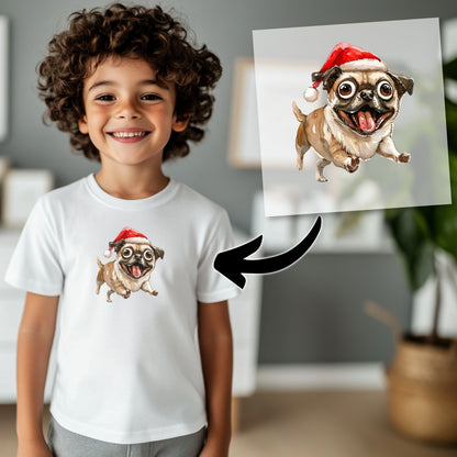 Bügelbild Weihnachtsmops