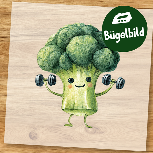 Fitness Brokkoli Bügelbild