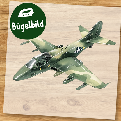 Cooles Kampjet Bügelbild