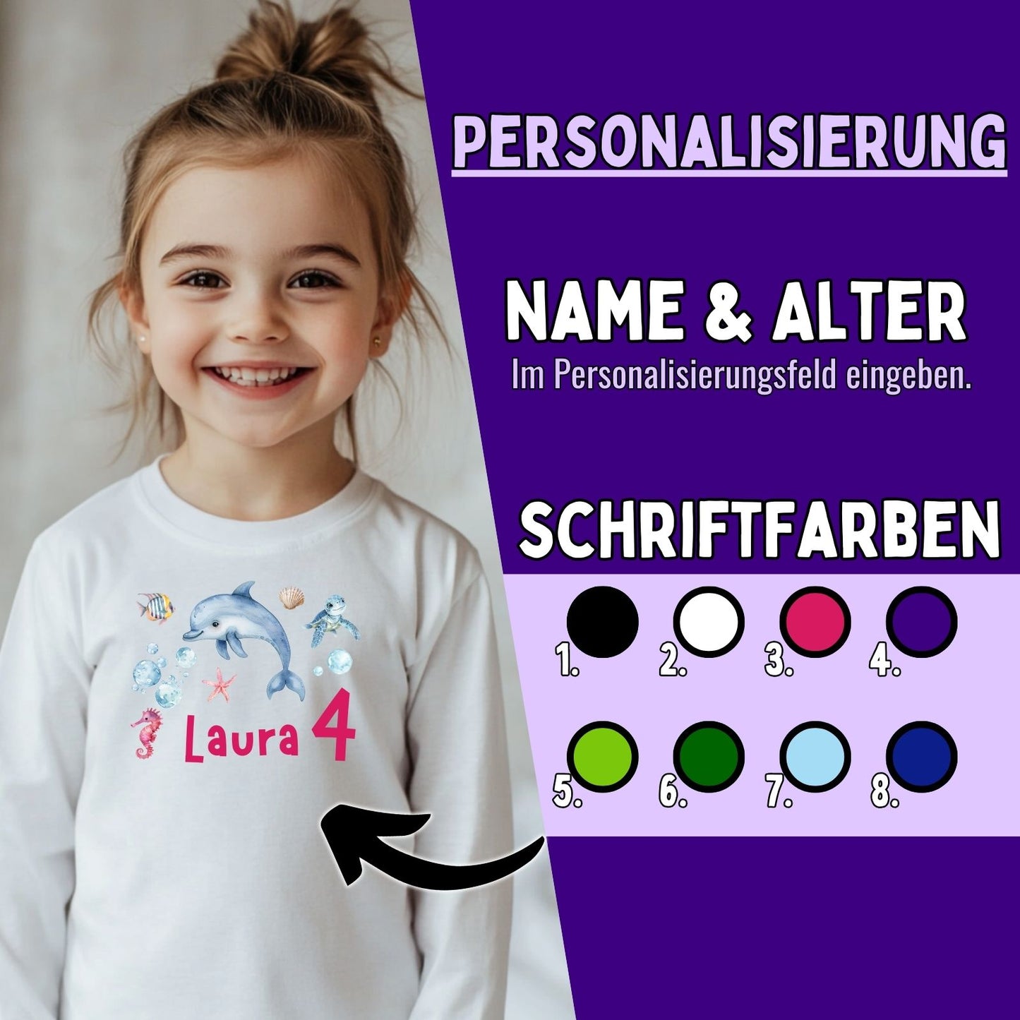 Personalisiertes Meeres Bügelbild