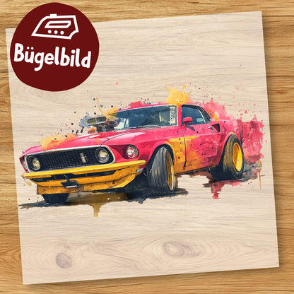 Roter mustang Bügelbild
