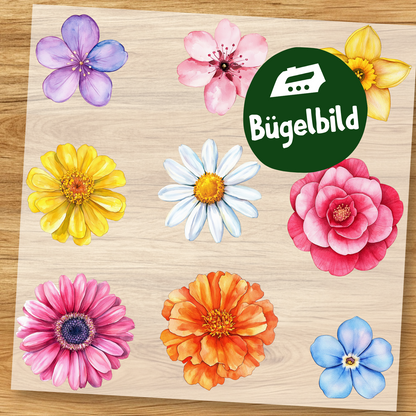 Bunte Blüten Bügelbild
