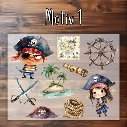 Piratenbucht Bügelbilder 3er Set