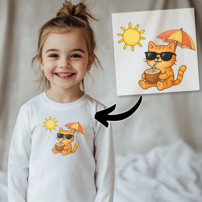 Sommer Katze Bügelbild