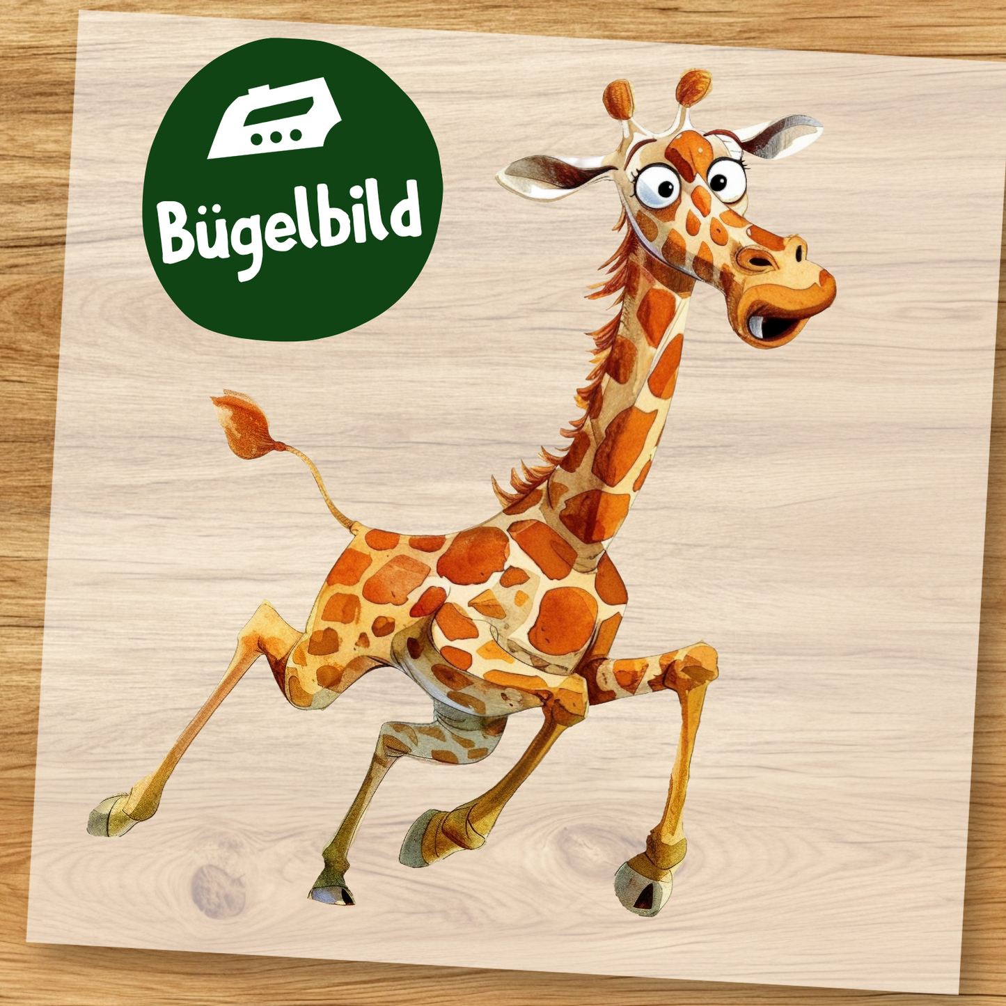 Lustige Giraffe Bügelbild