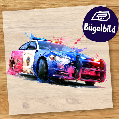 Polizei Auto Bügelbild
