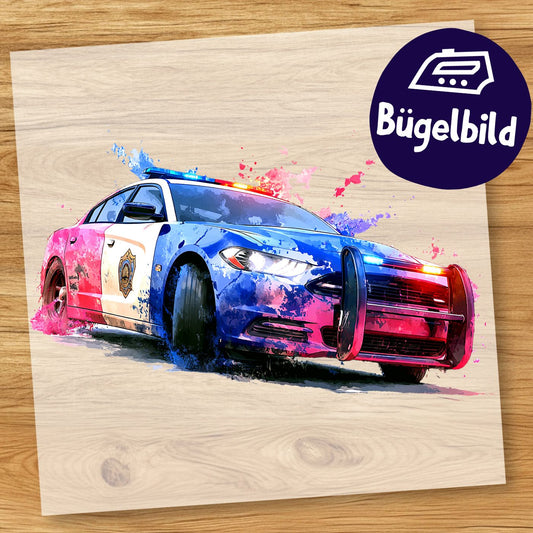 Polizei Auto Bügelbild