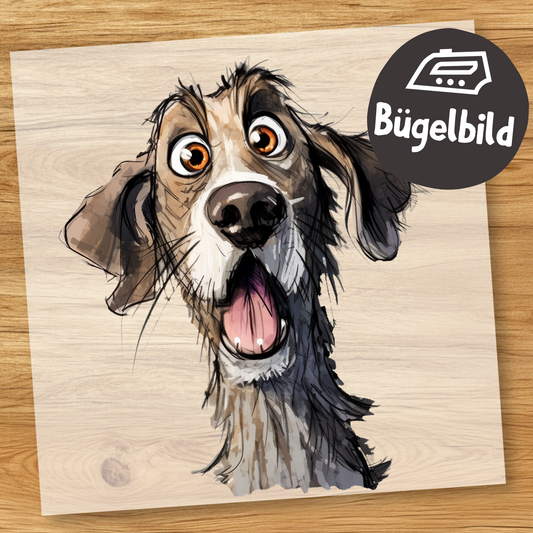 Lustiger Hund Bügelbild