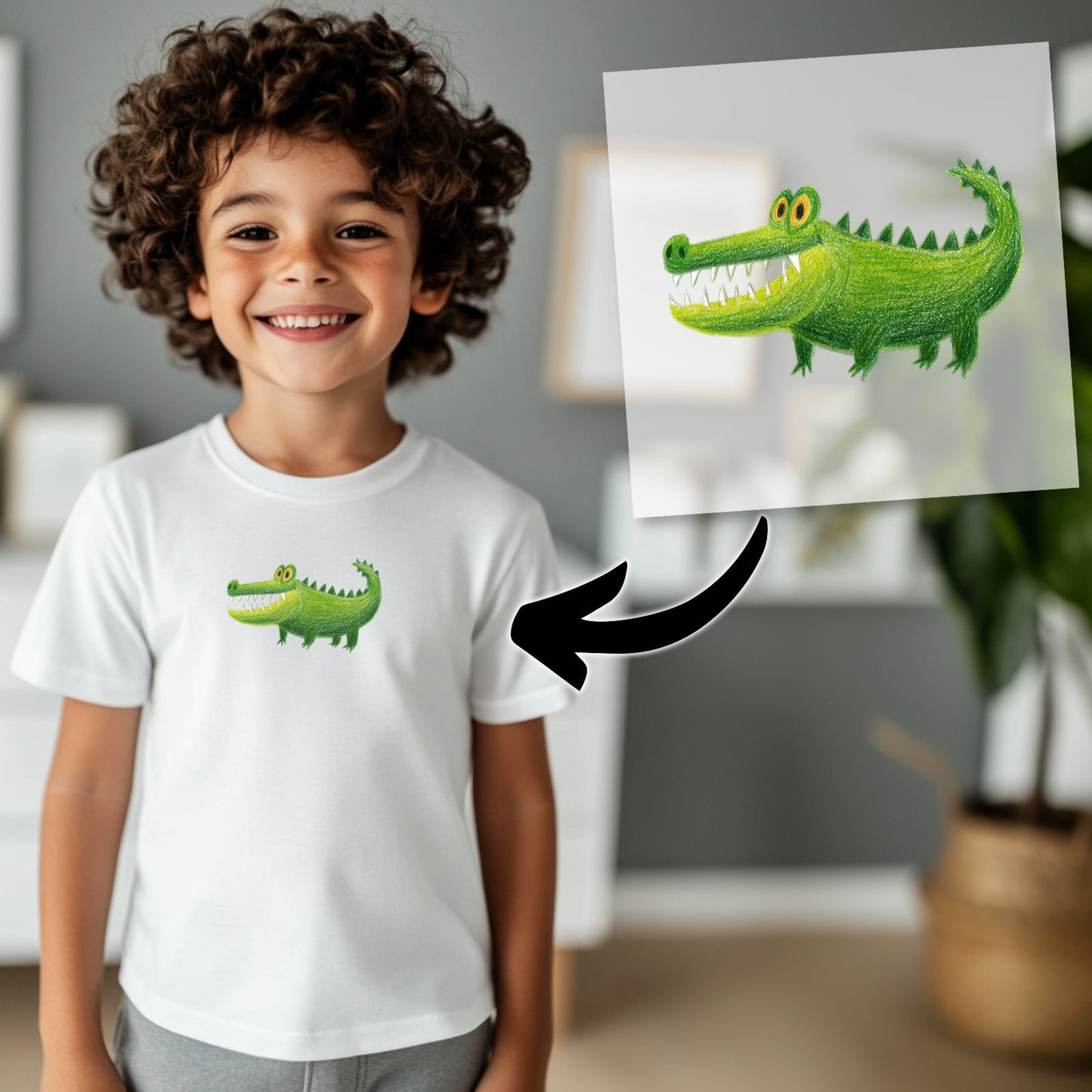 Bügelbild Krokodil