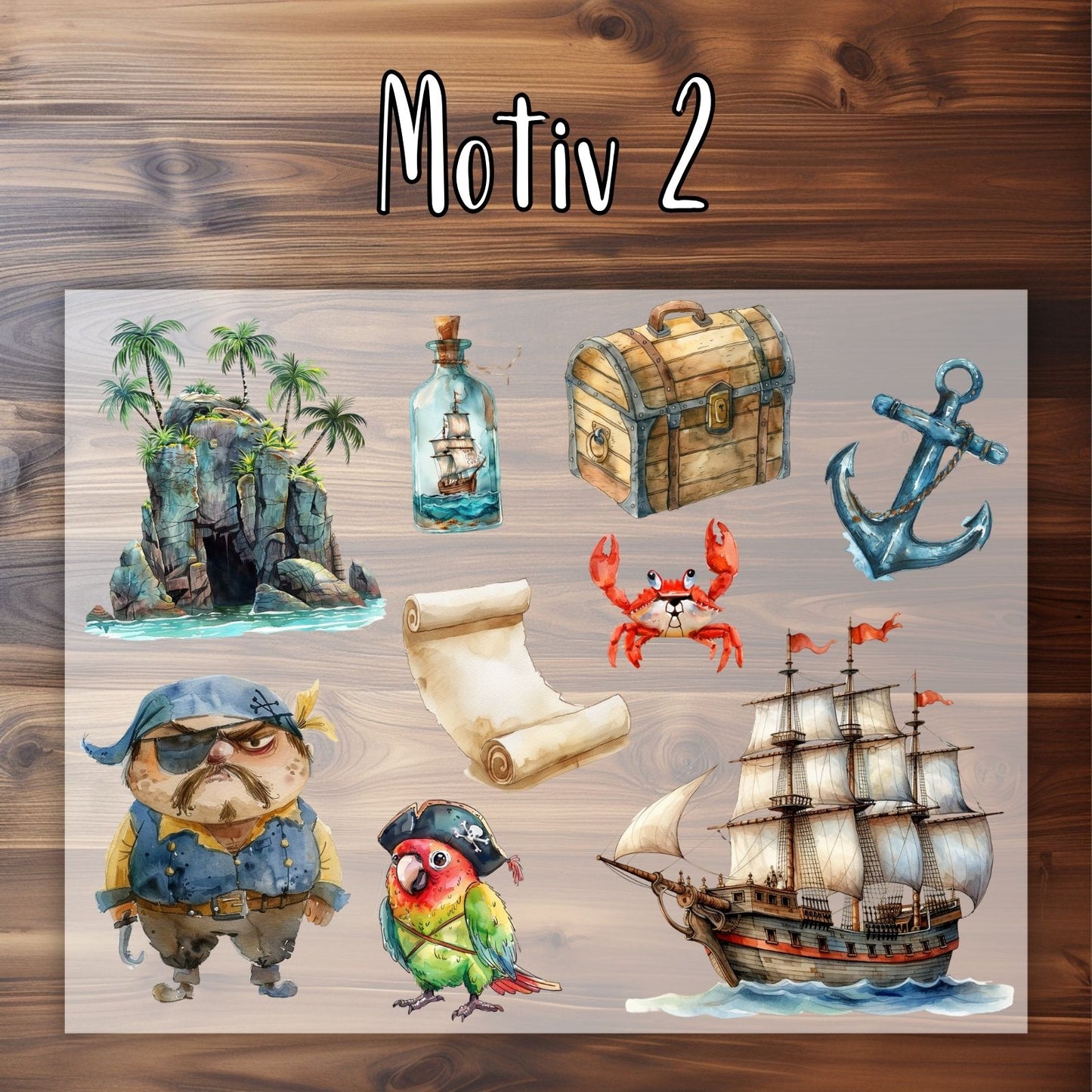 Piratenbucht Bügelbilder 3er Set
