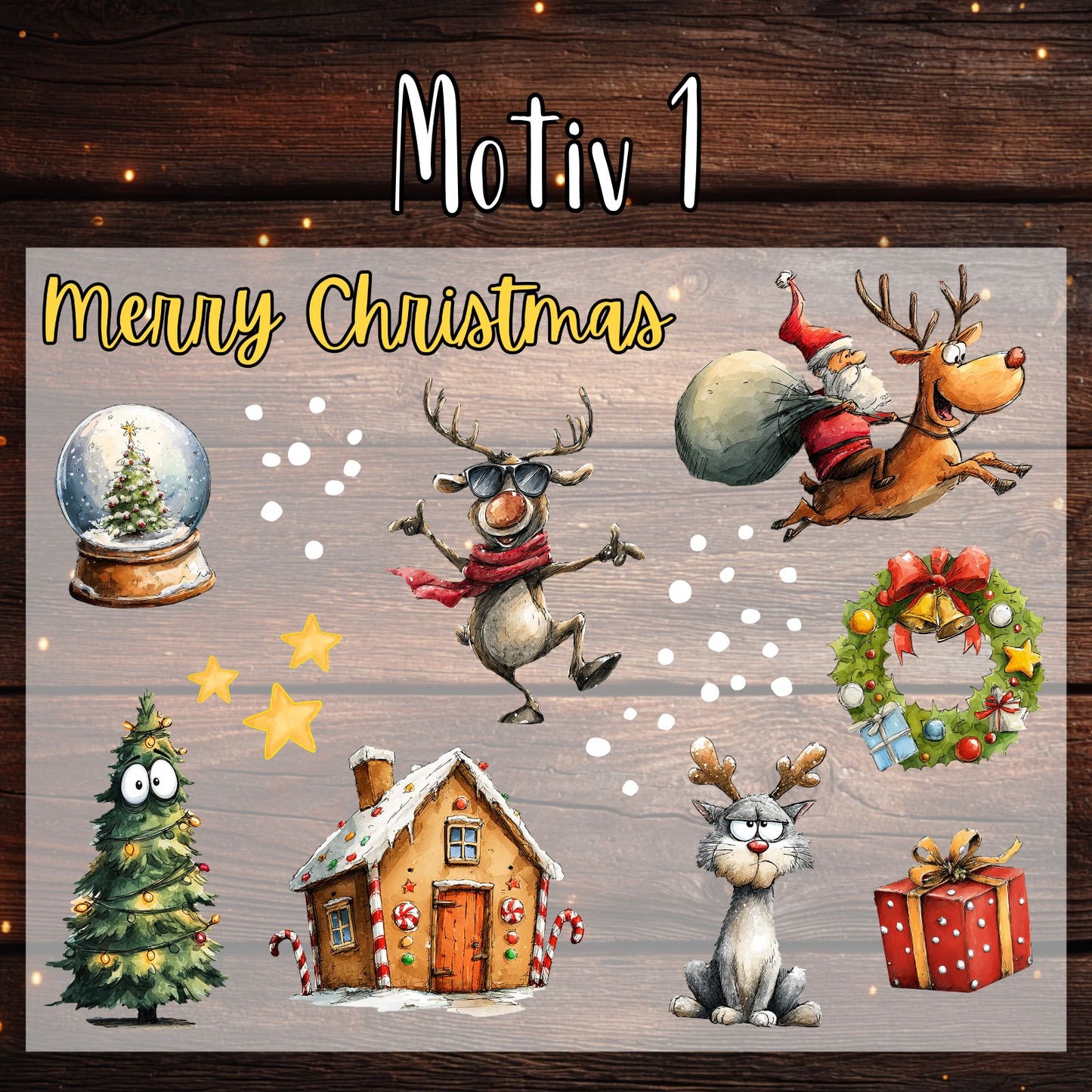 Bügelset Lustige Weihnachten – 2er Set