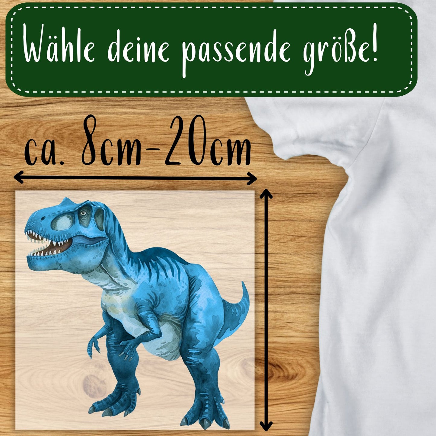 Cooler Blauer T-Rex Bügelbild