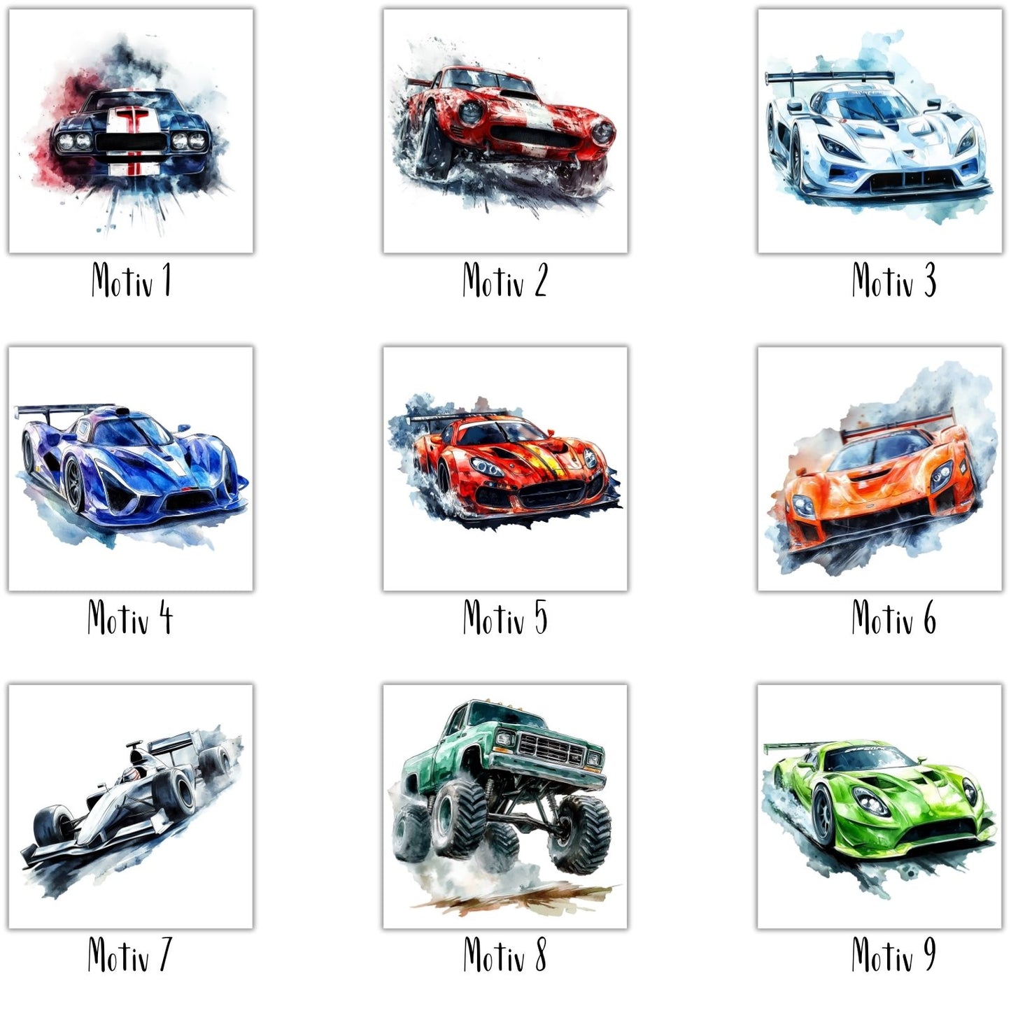 Coole Autos Bügelbilder