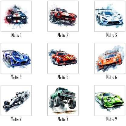Coole Autos Bügelbilder
