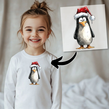 Bügelbild Pinguin Weihnachten